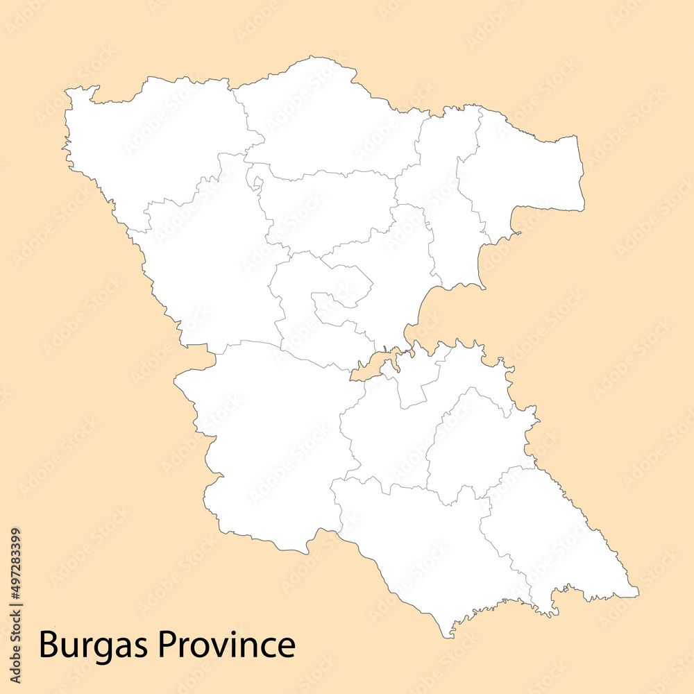 High Quality map of Burgas is a province of Bulgaria