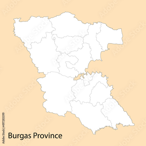 High Quality map of Burgas is a province of Bulgaria