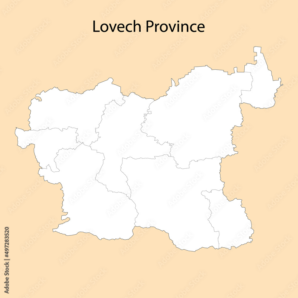 High Quality map of Lovech is a province of Bulgaria