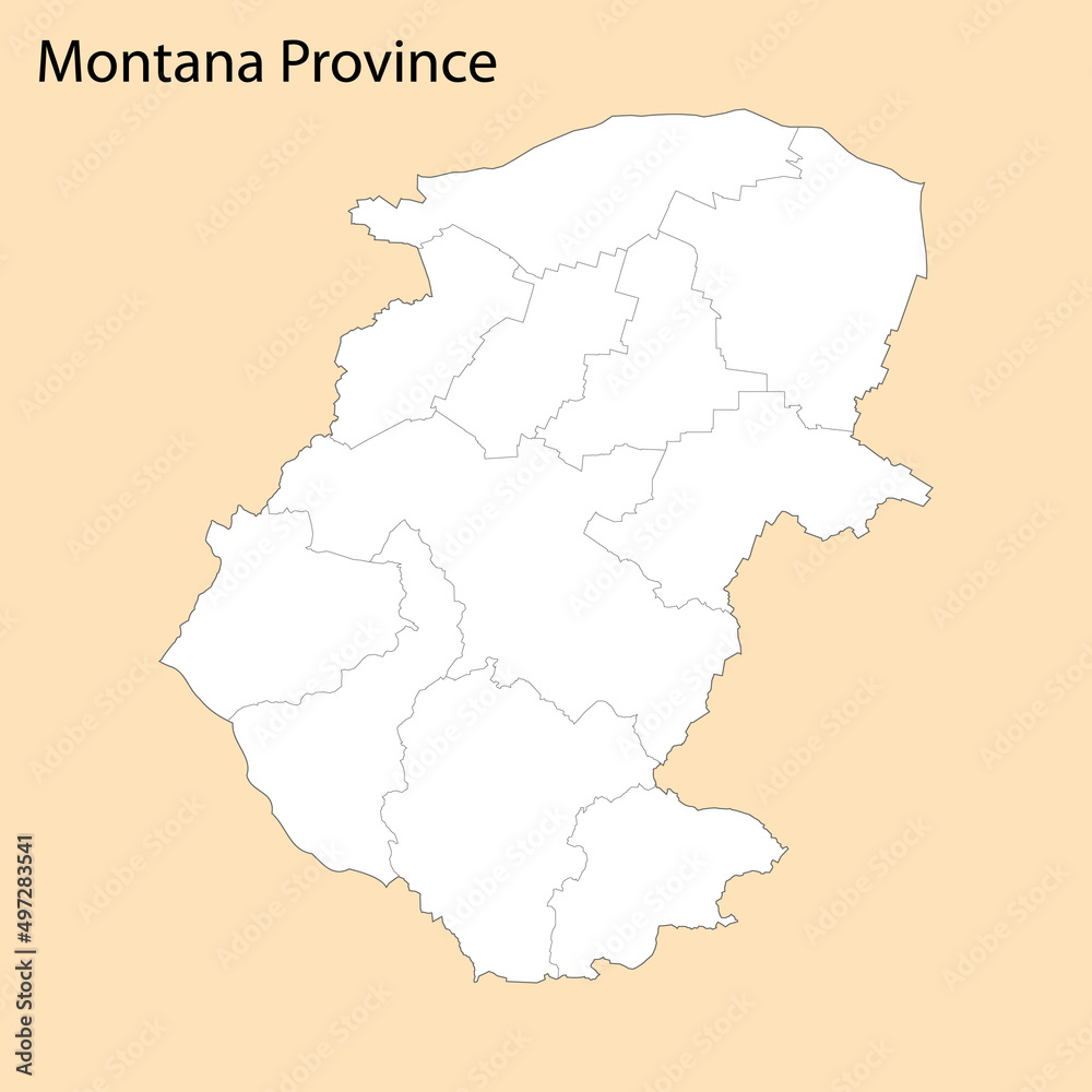 High Quality map of Montana is a province of Bulgaria