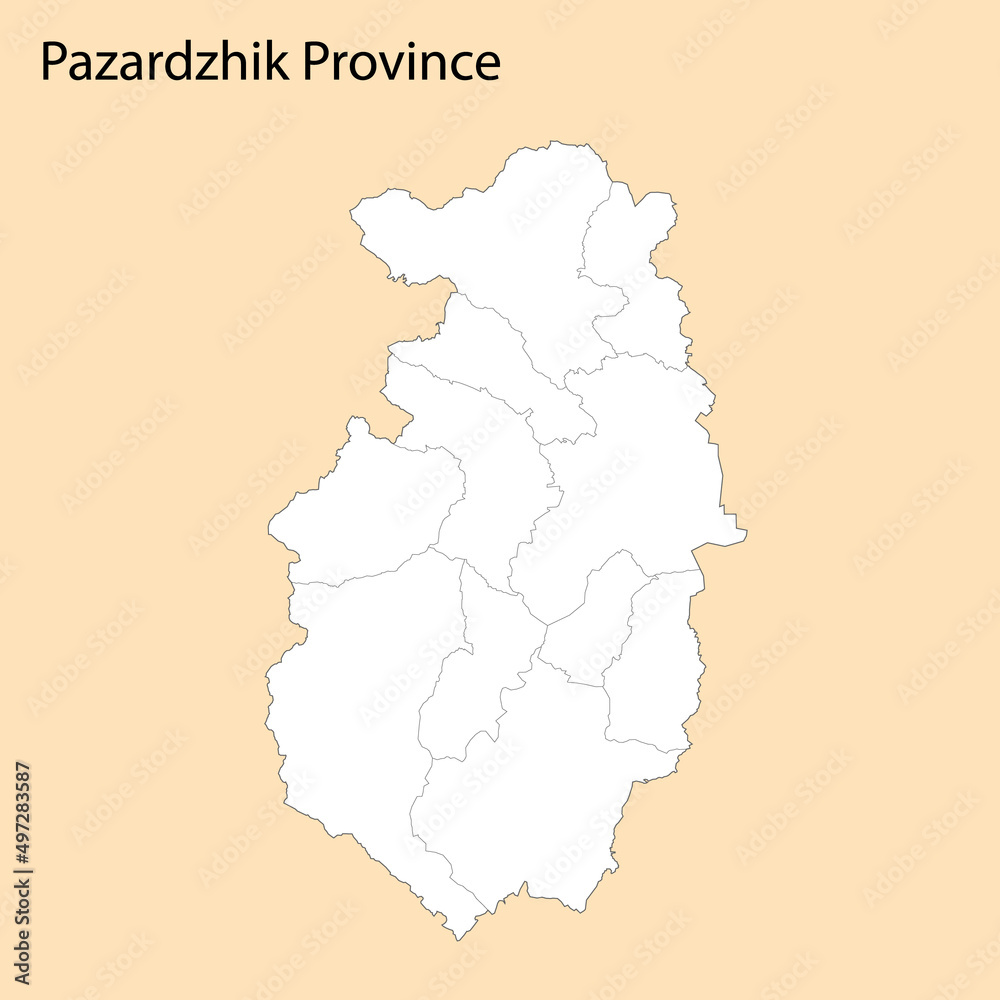 High Quality map of Pazardzhik is a province of Bulgaria