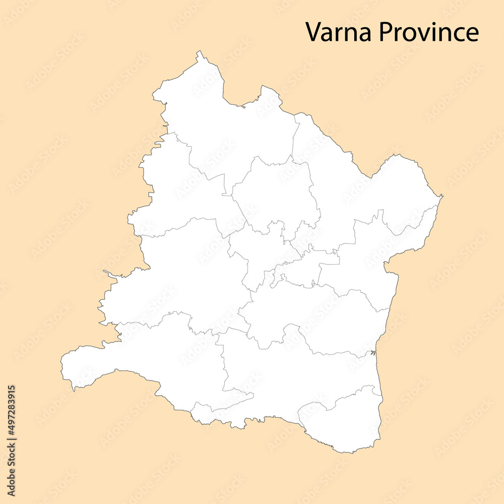 High Quality map of Varna is a province of Bulgaria High Quality map of Varna is a province of Bulgaria