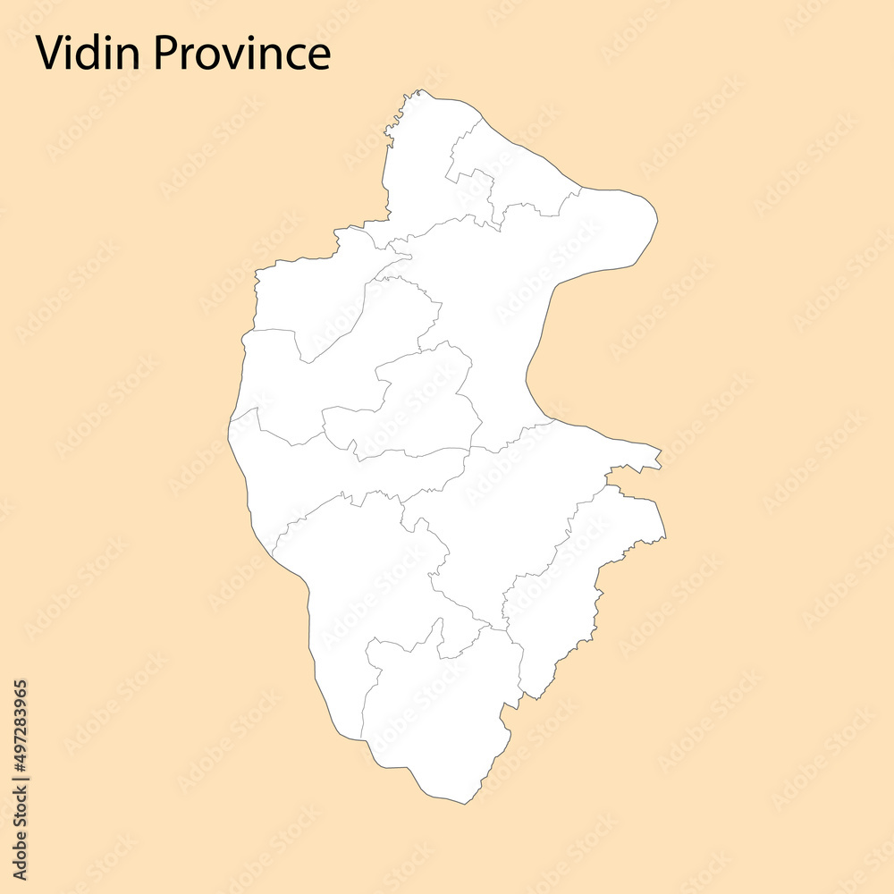 High Quality map of Vidin is a province of Bulgaria