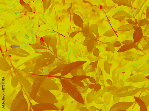 light yellow and dark yellow leaf abstract texture