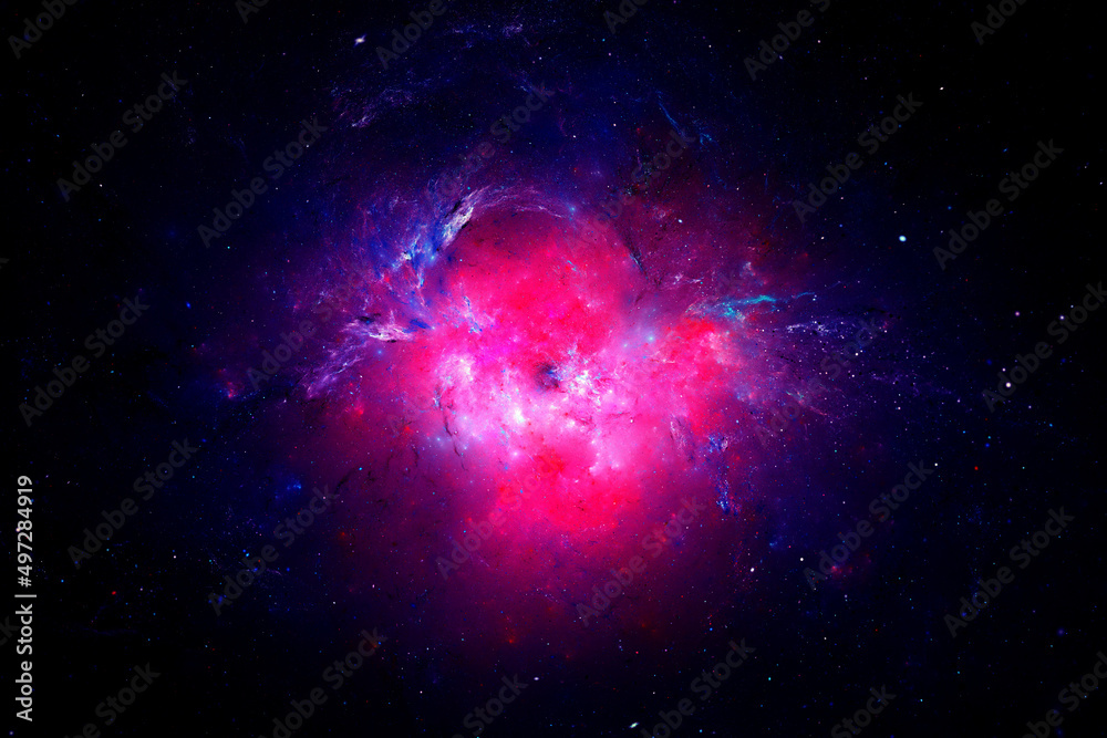 Fototapeta premium Pink nebula in space