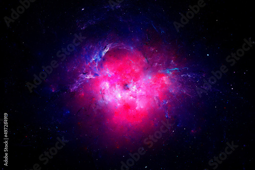 Pink nebula in space