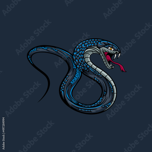 Snake logo animal design vector