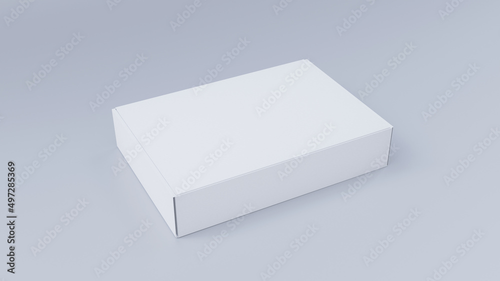 White packaging box template. Product box closed mockup White packaging box template. Product box closed mockup