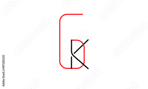  initials alphabet logo icon vector GK