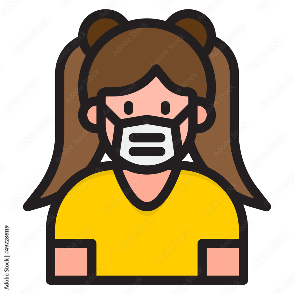 kid color line style icon