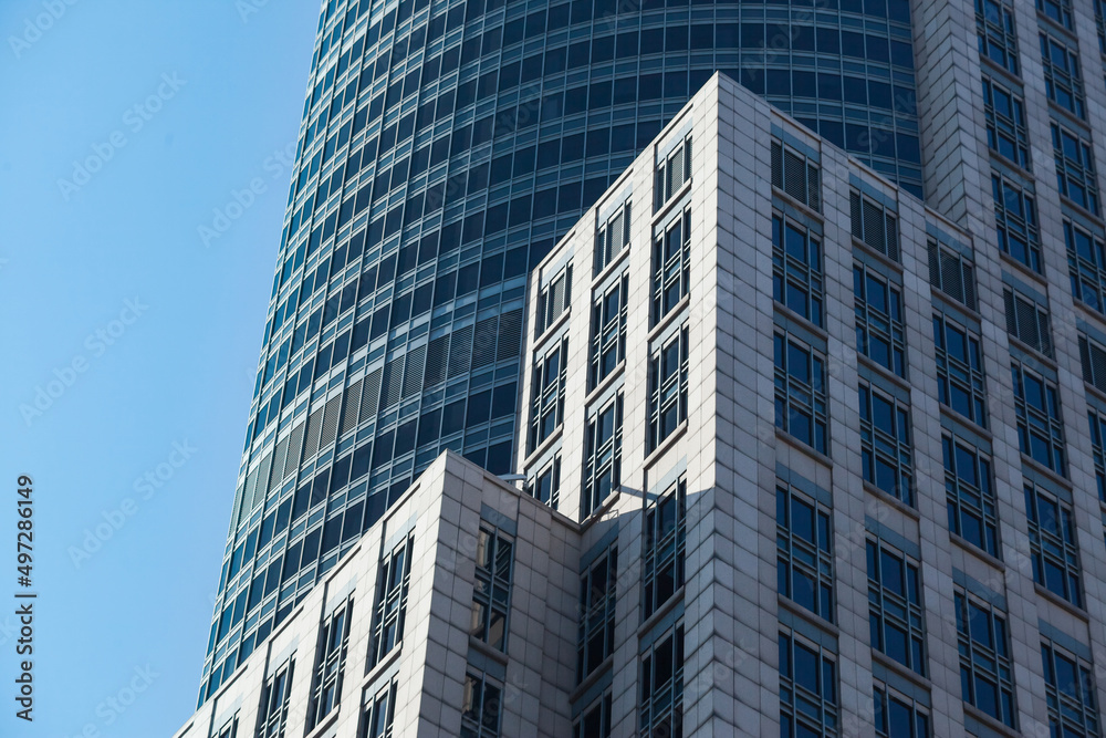 Obraz premium Modern building facade. Rounded modern office building.