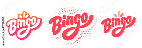 Bingo. Vector handwritten lettering banners set.