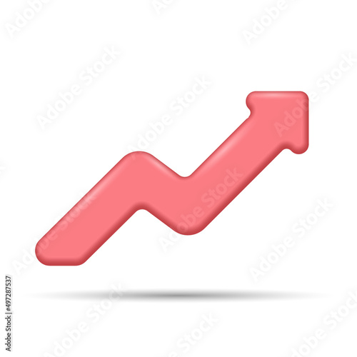 Abstract neutral business statistics chart growing graphs. Cartoon red flat design. Finance economy diagram presentation template vector illustration