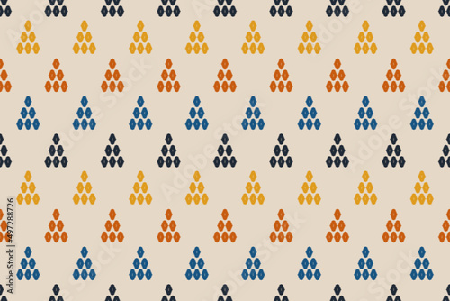 Geometric ethnic oriental ikat seamless pattern traditional. Fabric Indian style. Design for background, wallpaper, vector illustration, fabric, clothing, carpet, textile, batik, embroidery.