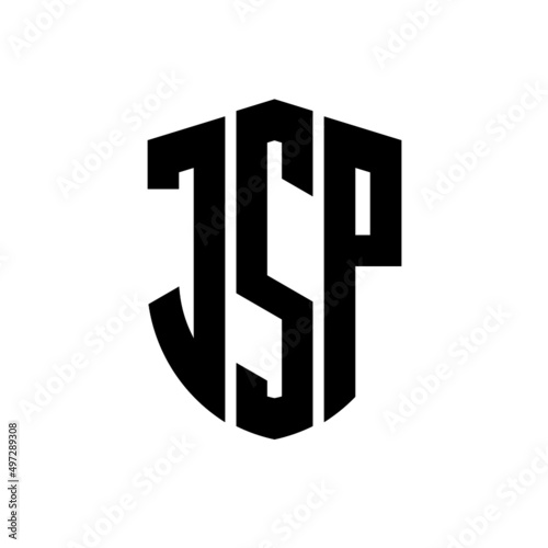 JSP letter logo design. JSP modern letter logo with black background. JSP creative  letter logo. simple and modern letter logo. vector logo modern alphabet font overlap style. Initial letters JSP  photo