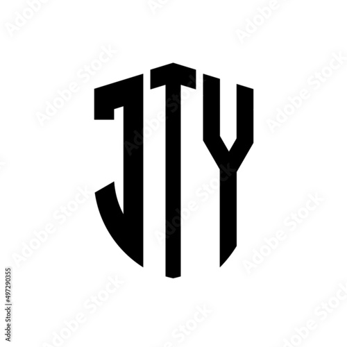 JTY letter logo design. JTY modern letter logo with black background. JTY creative  letter logo. simple and modern letter logo. vector logo modern alphabet font overlap style. Initial letters JTY  photo