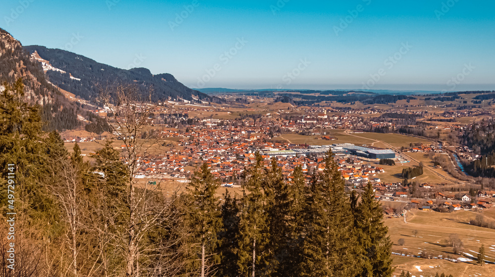 Beautiful alpine winter far view of Pfronten, Bavaria, Germany Beautiful alpine winter far view of Pfronten, Bavaria, Germany