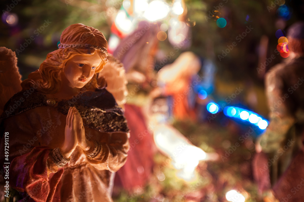 Guardian Angel praying - Christmas Crib