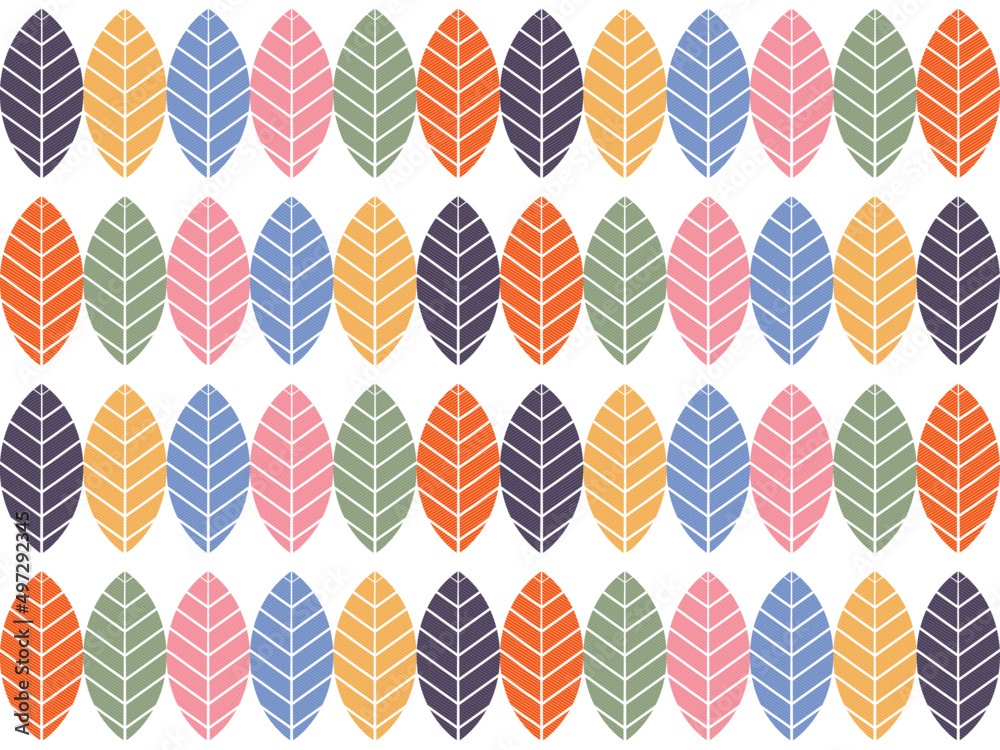 Obraz premium Colorful leaves seamless pattern. Simple background for fabric, Wallpaper, paper, clothing
