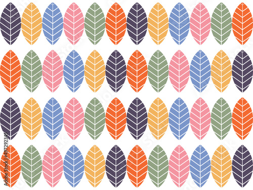 Colorful leaves seamless pattern. Simple background for fabric, Wallpaper, paper, clothing