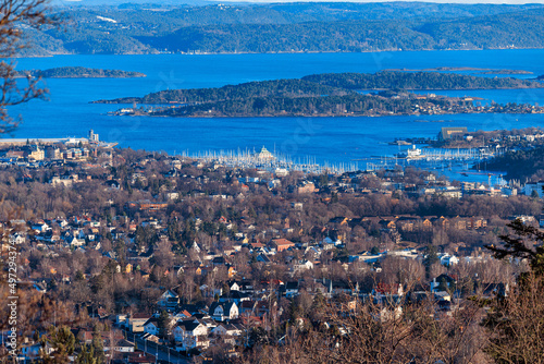 View of Oslo east from Holmenkollen, Oslo, Norway © Gude