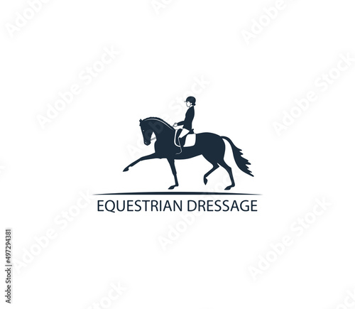 Design Vector with equestrian athlete and horse