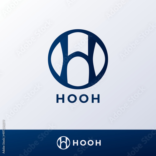 Letter H Logo Design With Circle. Initial Letter H Logo Design Vector Template. Abstract Luxury Circle Letter H Logo Vector