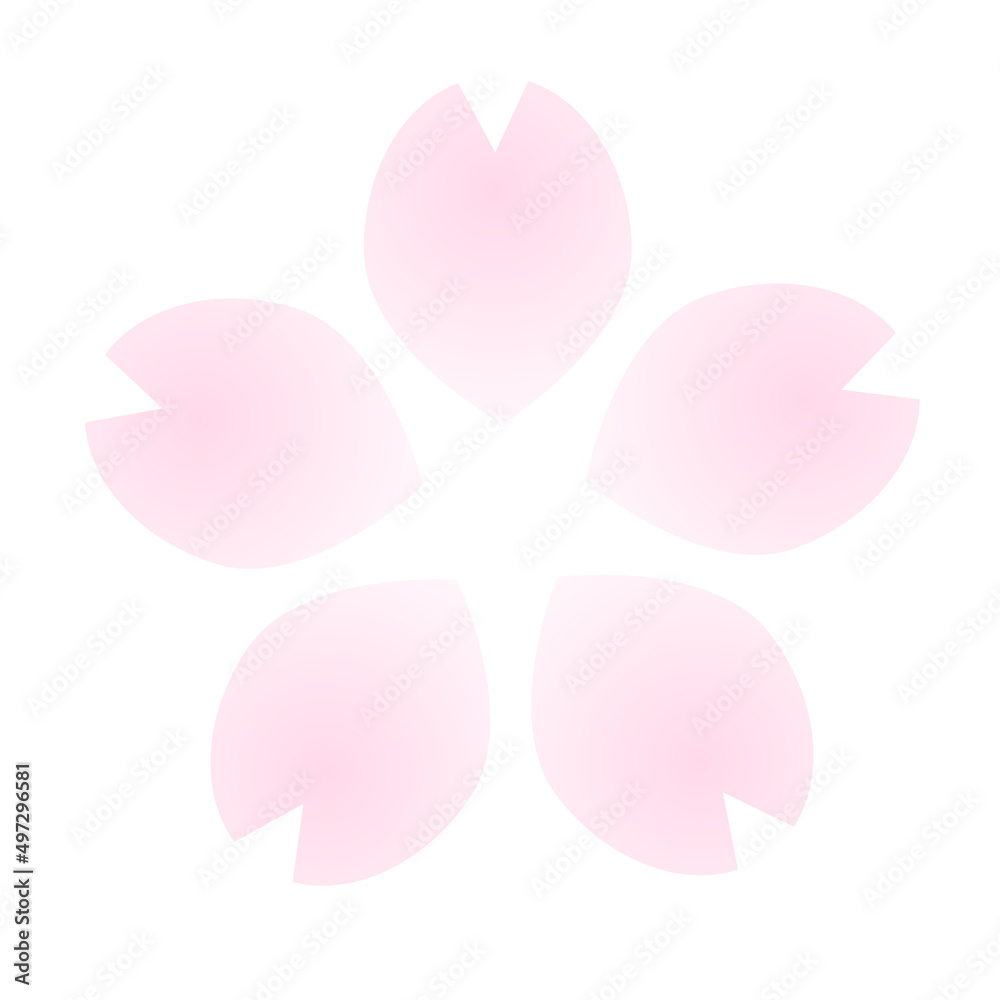 Simple cherry blossom icon (gradation) isolated Simple cherry blossom icon (gradation) isolated
