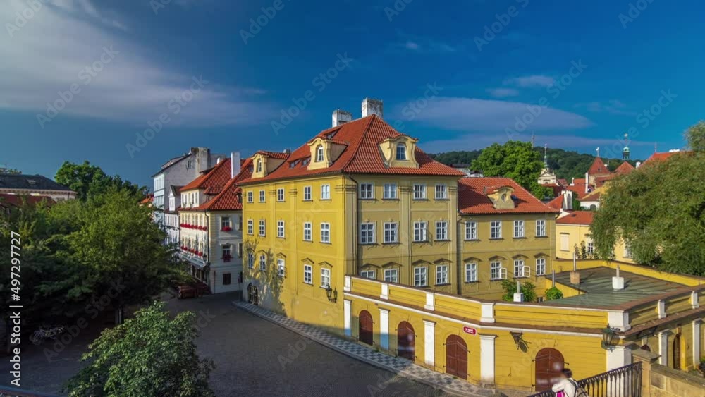 House roofs on Kampa Island near Charles Bridge timelapse hyperlapse, Prague, Czech Republic House roofs on Kampa Island near Charles Bridge timelapse hyperlapse, Prague, Czech Republic