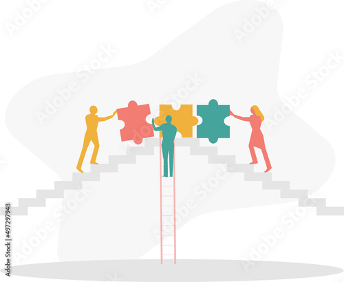 Office Worker, Business meeting, brainstorming, discussing idea with team, flat design