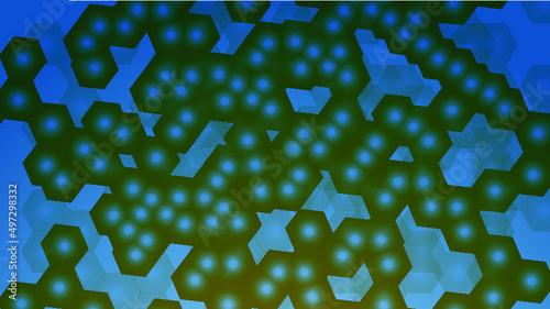 Micro bacterium or virus organisms. Microscopic abstract background with bokeh blur defocused elements. Illustrated vector