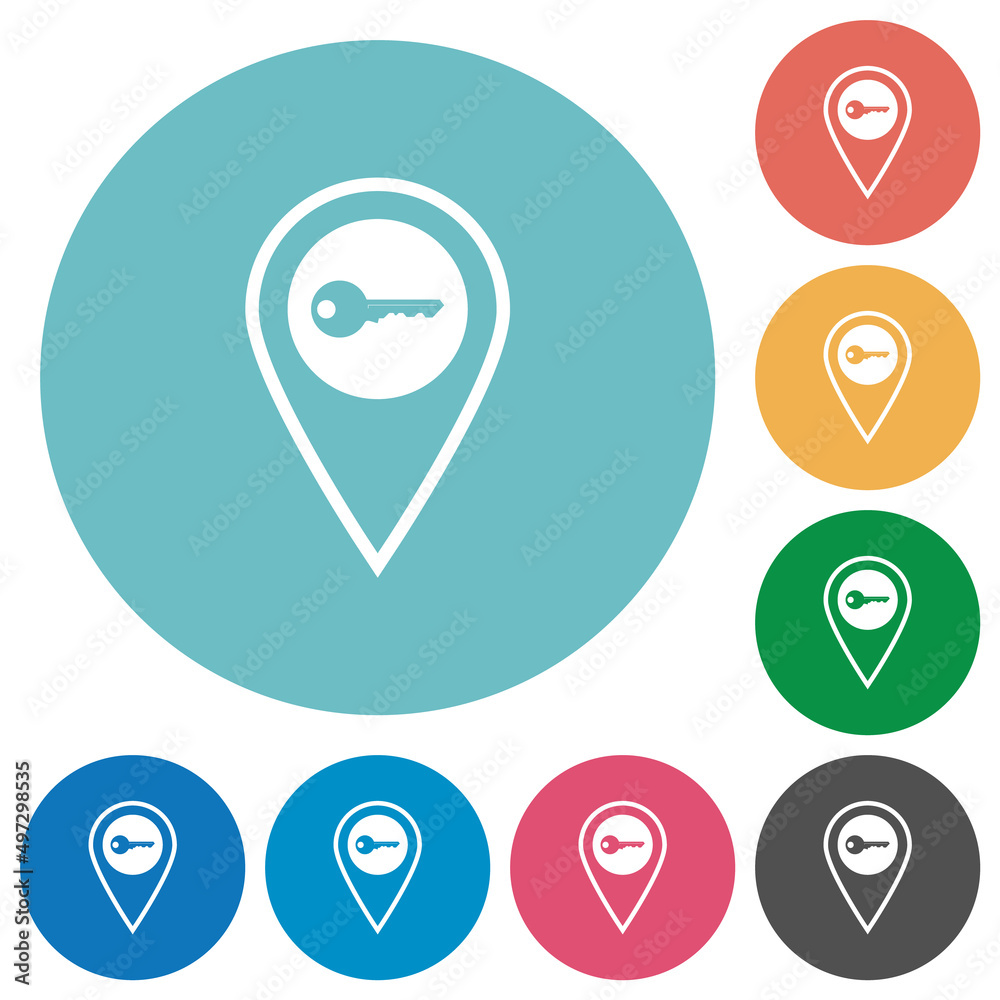 Secure GPS location flat round icons Secure GPS location flat round icons