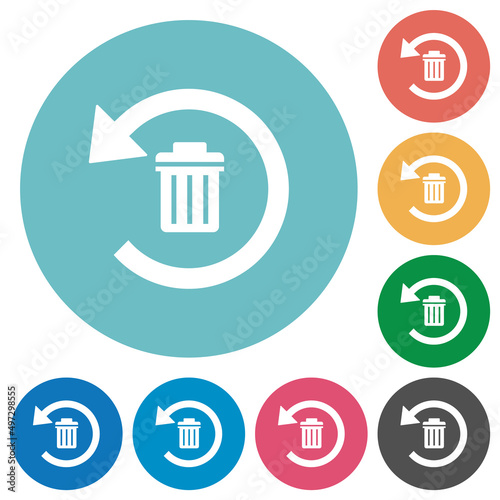 Undelete flat round icons