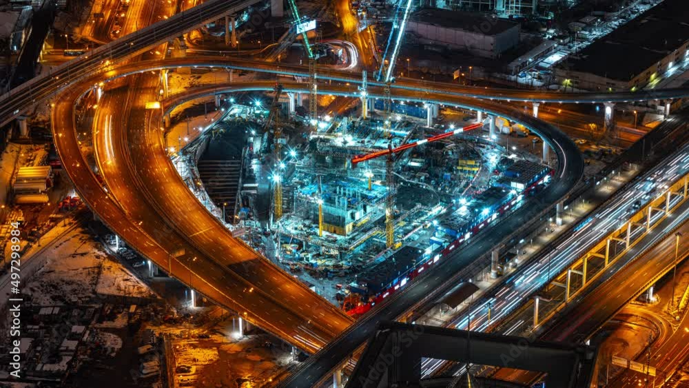 Video timelapse of construction and road in the city Video timelapse of construction and road in the city