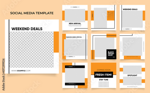social media template banner fashion sale promotion. fully editable instagram and facebook square post frame puzzle organic sale poster.