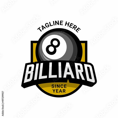 billiard, ball and stick logo illustration vector	
