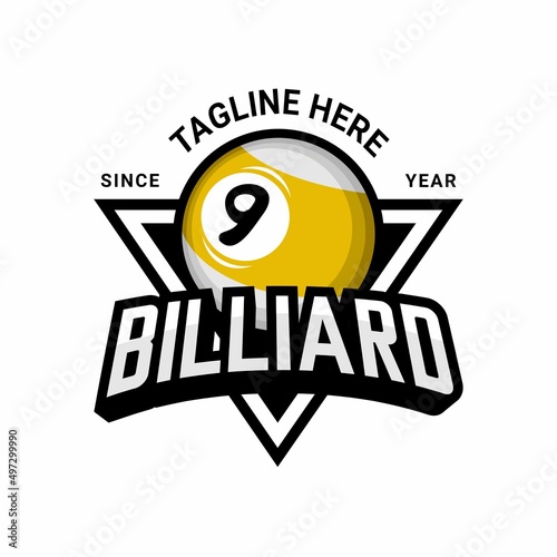 billiard, ball and stick logo illustration vector	