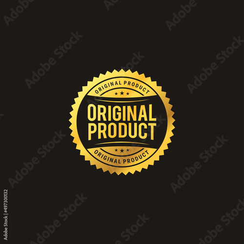 gold label original product luxury elegant business icon for product logo design