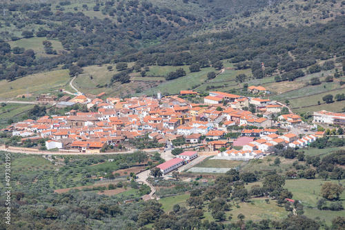 Obraz na płótnie Landscape of extremadura grassland with the Tajo river w salonie