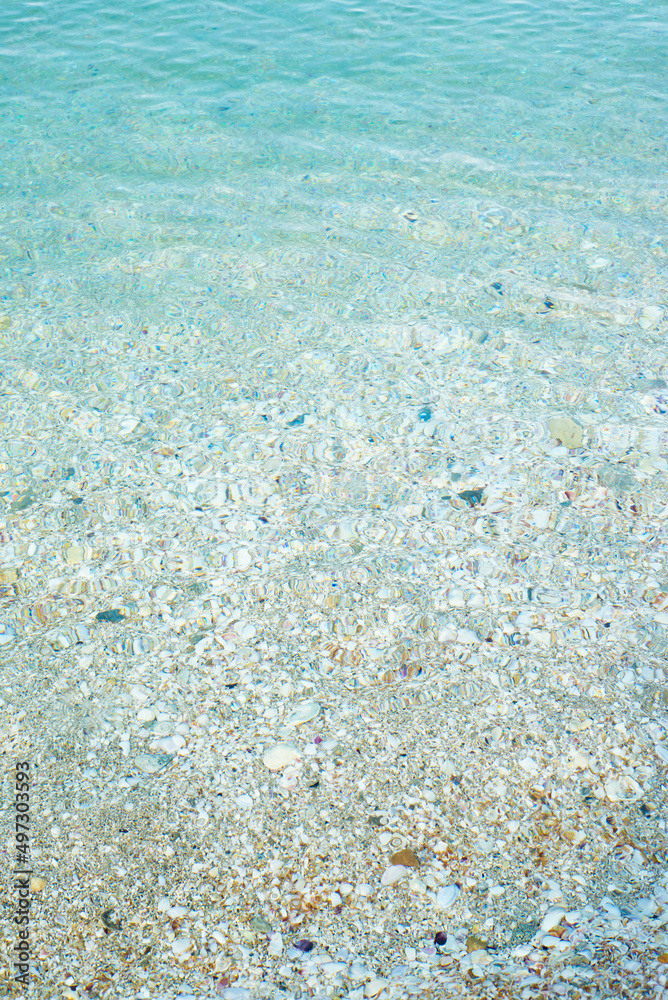 Fototapeta premium Gradient natural water sea. Turquoise water turns into sand. Backgrounds.