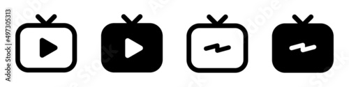 live instagram tv set icon, vector illustration