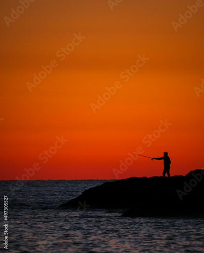 fishing at sunset © Jag