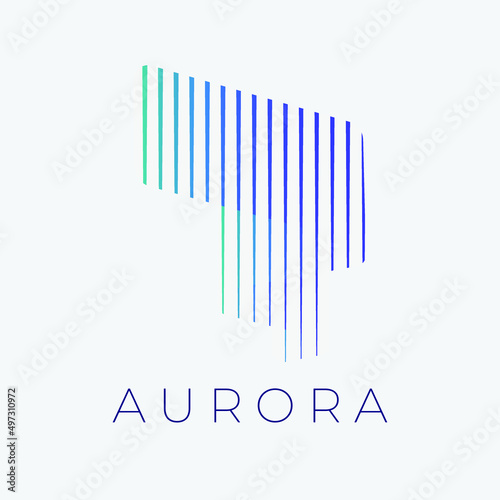 Aurora line light abstract logo illustration