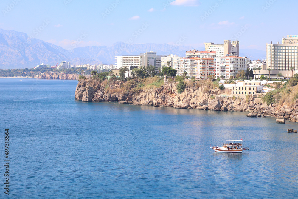 Mediterranean sea view in Antalya, Turkey Mediterranean sea view in Antalya, Turkey