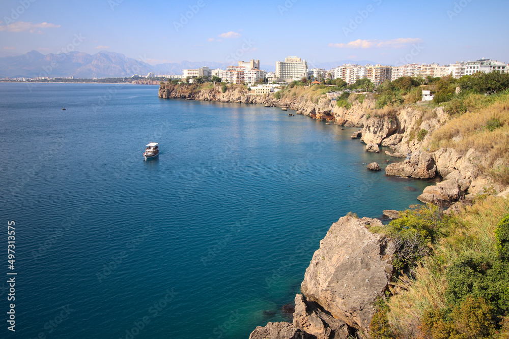 Mediterranean sea view in Antalya, Turkey