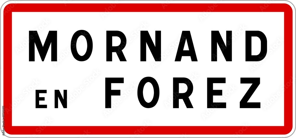 Panneau entrée ville agglomération Mornand-en-Forez / Town entrance sign Mornand-en-Forez