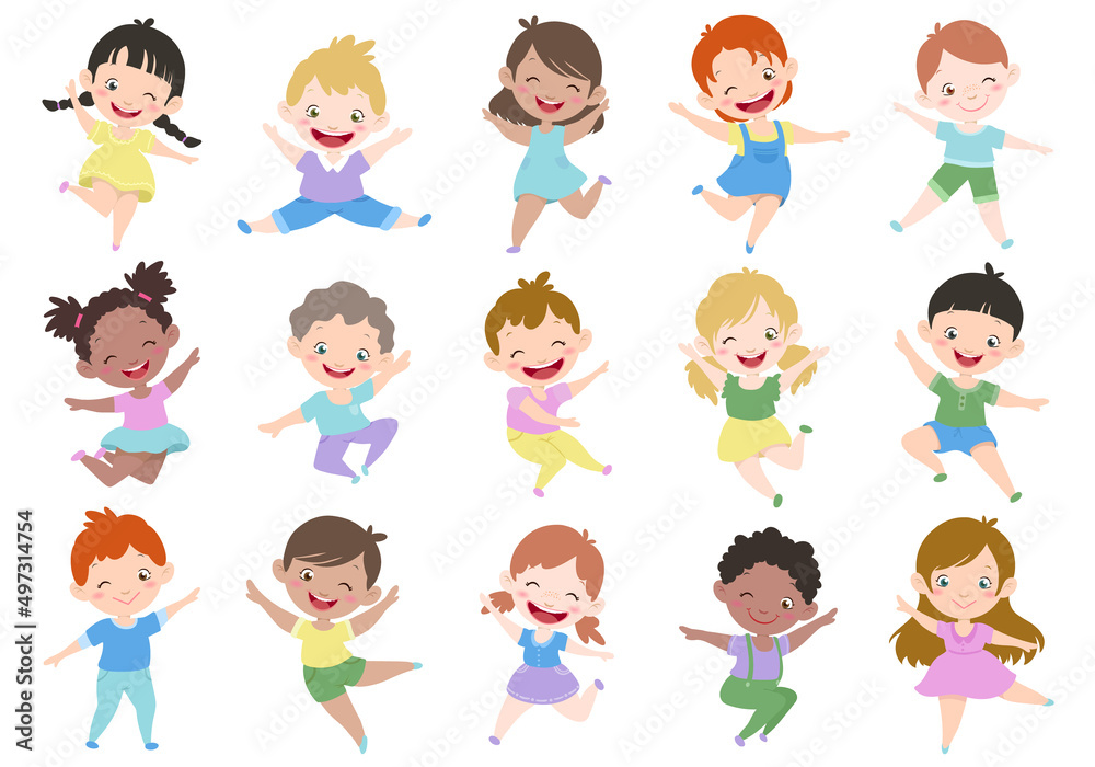 Children vector illustration set for different avatars of boys and girls in a world on a white background. Different skin tones, hair colors and styles. Children vector illustration set for different avatars of boys and girls in a world on a white background. Different skin tones, hair colors and styles.