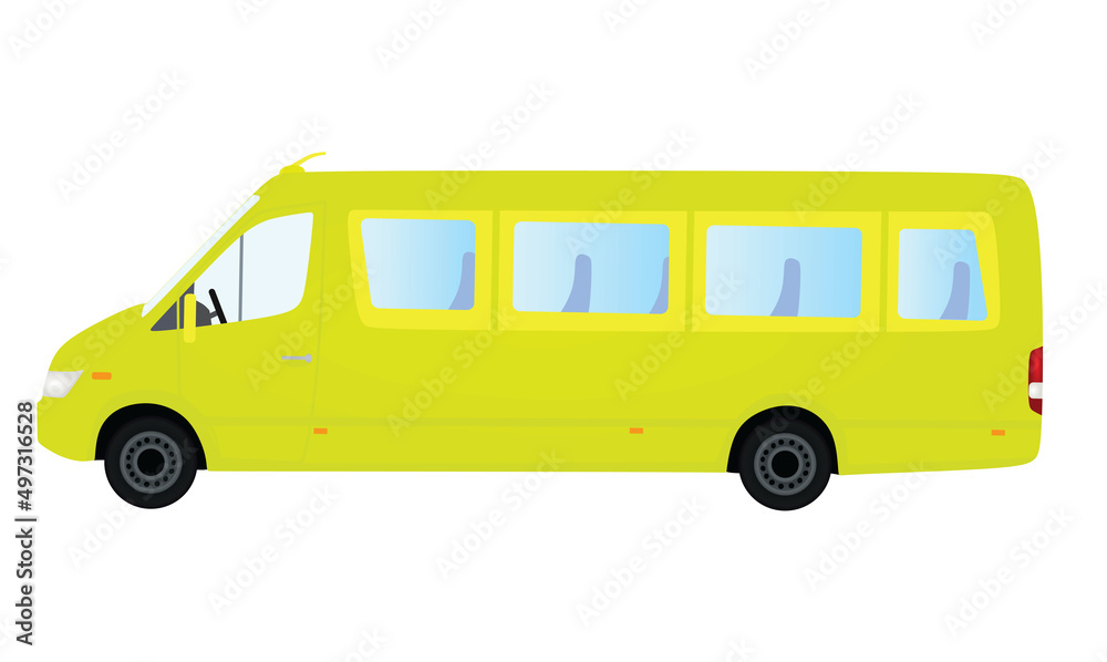 Yellow mini bus. vector illustration