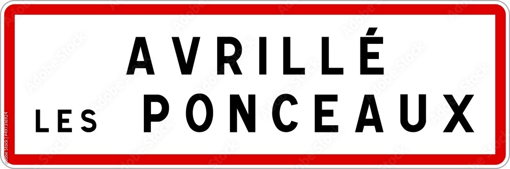 Panneau entrée ville agglomération Avrillé-les-Ponceaux / Town entrance sign Avrillé-les-Ponceaux Panneau entrée ville agglomération Avrillé-les-Ponceaux / Town entrance sign Avrillé-les-Ponceaux