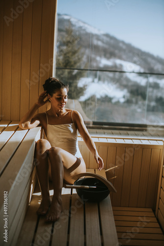 Young woman relaxing in the...